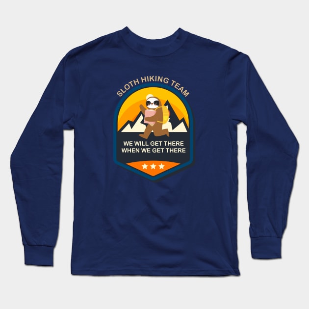 Sloth Hiking Team Long Sleeve T-Shirt by Jandara